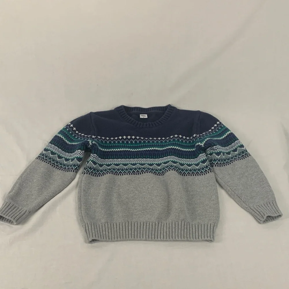 Janie and Jack Fair Isle Nordic Crewneck Pullover Sweater Size 5 Fall Winter
